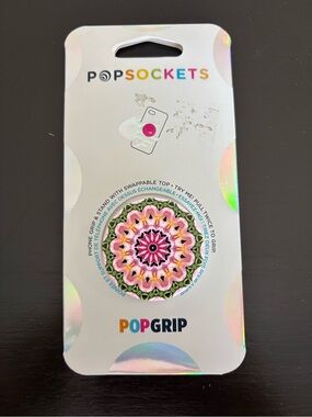 PopSocket PopGrip Pink & Green Floral Mandala Phone Grip